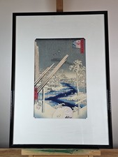 UTAGAWA HIROSHIGE – “EVENING SNOW AT KANBARA” – LOVELY JAPANESE WOODBLOCK PRINT