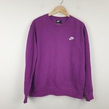 Nike Sweatshirt Mens Large Purple Pullover Swoosh Sweater Streetwear Athleisure