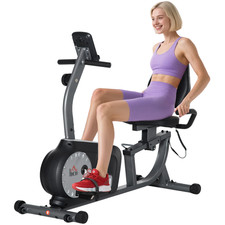 Semi-Recumbent Exercise Bike with LCD Display & 8-Level Resistance