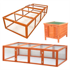 KCT 6FT 8FT WOODEN RUN OUTDOOR RABBIT HUTCH FOR SMALL ANIMAL GUINEA PIG FERRET