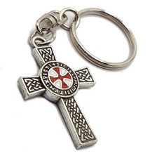 Stainless Steel Knights Templar Cross Keyring