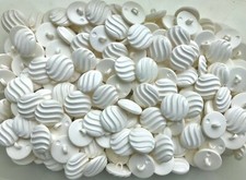 Buttons 20mm 32L White Swirl Patterned Shank Buttons Sewing Craft Button (AA30)