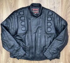 Vintage Skin Cowhide Leather Cafe Racer Mens Motorcycle Jacket Size 50 Motorbike