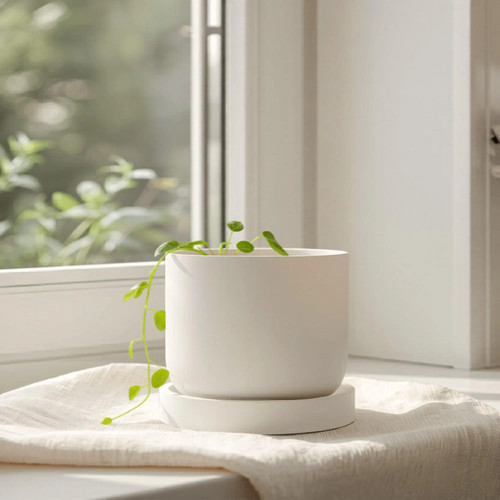 Japandi planter with drip - planter, tray