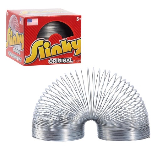 Vintage metal slinky walking - metal,