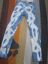 XO  MENS HIDDEN REAR ZIP SKINNY SKINHEAD BLEACHERS JEANS  FETISH   32" WAIST