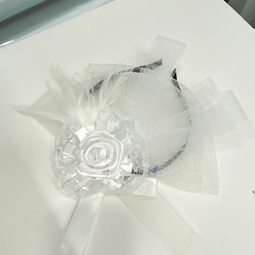 White tulle mesh - mesh, feather