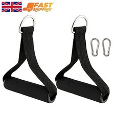 2x Multi Gym Cable Machine Attachment Resistance Band Stirrup Handles Handle Bar