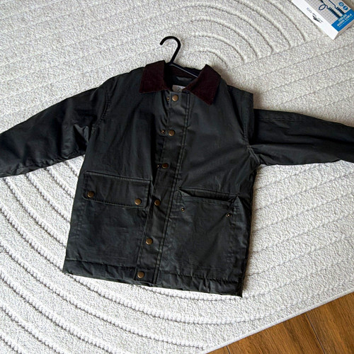 Zara boys black wax jacket - zara,