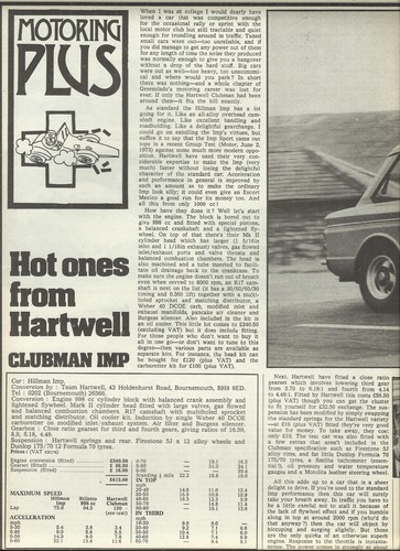 Hartwell hillman imp clubman - hillman,