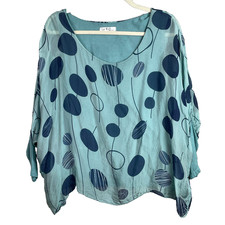 Gigi Moda Top OS Blue Layered