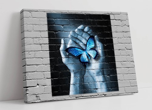 Blue butterfly hands - blue,