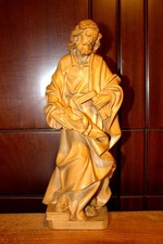 12" HAND CARVED WOOD PATRON