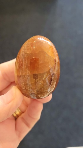 Orange agate crystal egg - egg,