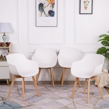 Set of 2/4 White Dining Chairs