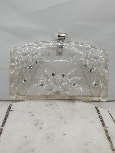 Vintage clear lucite hard case - clear,