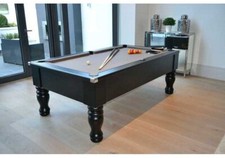 New Fox Matt Black Round Leg Slate Pool Table | 6ft Or 7ft |*HomePoolTables*