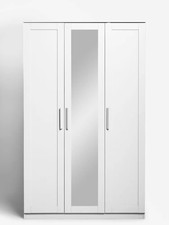 Flynn White Triple Door Wardrobe - Still flatpacked & unopened SEE DESCRIPTION