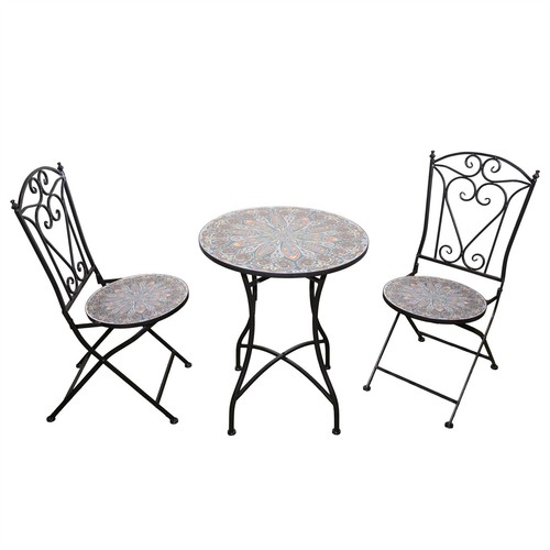 3pcs mosaic bistro set - 3pcs, folding