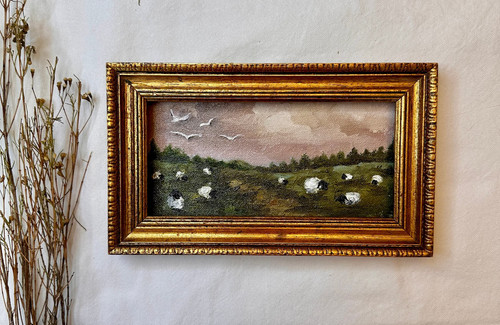 Miniature sheep oil painting - miniature,