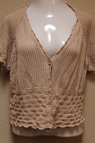 Crochet tan shrug top - crochet, cardigan