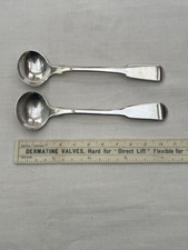 George III pair of silver salt spoons, Hallmarked Richard Turner, London, 1812