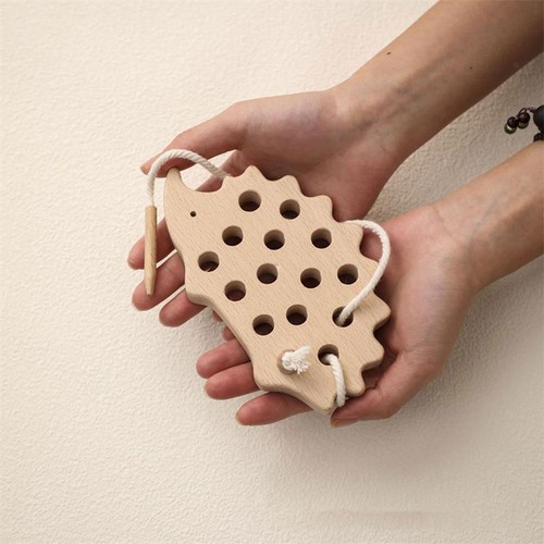 Wooden lacing threading board - wooden,