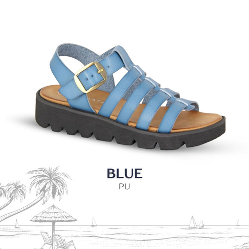 Ladies gladiator wedge sandals - wedge,