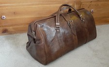 Vintage Brown LEATHER Doctors Weekend Travel Gladstone Bag XXL