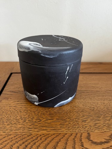 Naked clay ceramics lidded pot - naked,