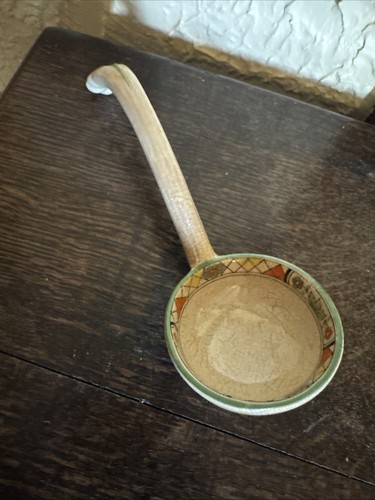 Vintage ceramic ladle aztec - ceramic,