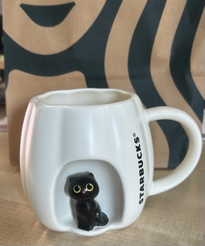 Starbucks black cat pumpkin - starbucks,
