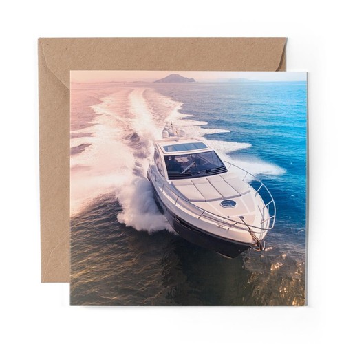 Blank greeting card yacht - card,