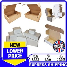 WHITE OR BROWN SHIPPING CARDBOARD BOXES POSTAL MAILING GIFT PACKET SMALL PARCEL