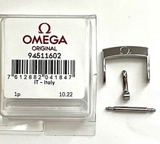 ORIGINAL OMEGA 16mm POLISHED Silver CLASP #94511602 For 16mm Strap at Buckle End