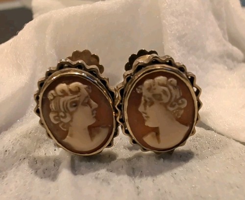 Vintage 9ct gold cameo - vintage,