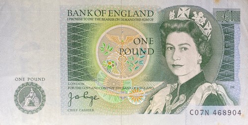 Bank england 1 banknote - bank, £1