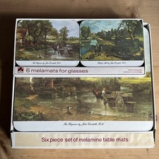 1970s Clover Leaf Constable Landscapes Melamine Table Place Mats x6. Boxed
