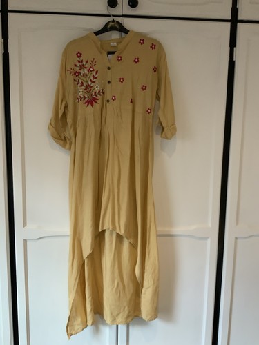 Mustard long dress - size, l