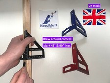 🇬🇧 ⭐ Metal Carpenters Set Square Mitre Triangle 45 + 90 Degrees Around Bends