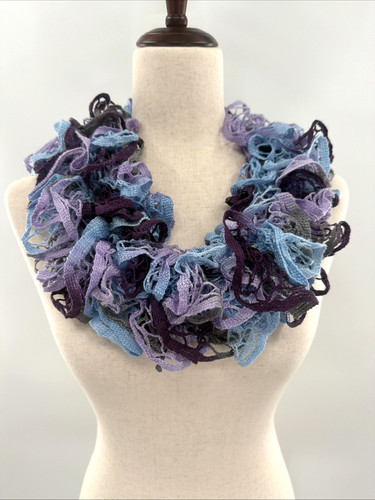 Handmade ruffle yarn scarf - yarn,