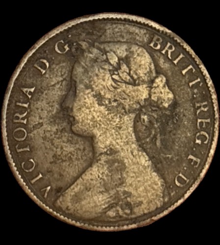 1861 queen victoria half - half, penny