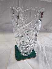 Bohemian Cut Crystal Vase 20cm Tall In Excellent Used Condition