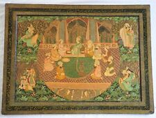 Vintage Islamic Indo-Persian painting on large lacquer board panel