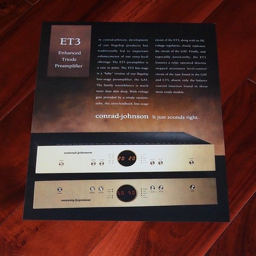 Conrad johnson brochure et3 - conrad-johnson,