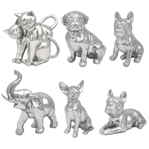 Silver art animal figurine - silver,