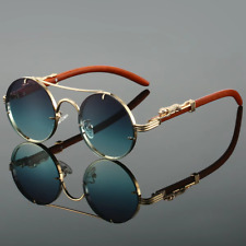 Vintage round Sunglasses Men Fashion Double Bridge Multicolor Shades Women 