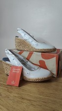 J Shoes White Slingback Wedge