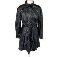 Zara Black Faux Leather Shirt
