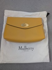 Genuine Mulberry Large Darley Leather Cosmetic Purse Clutch Bag Deep Amber Rare 